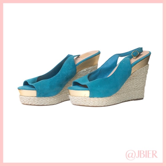 Dolce Vita Azure Wedges Aqua Blue - Picture 1 of 4